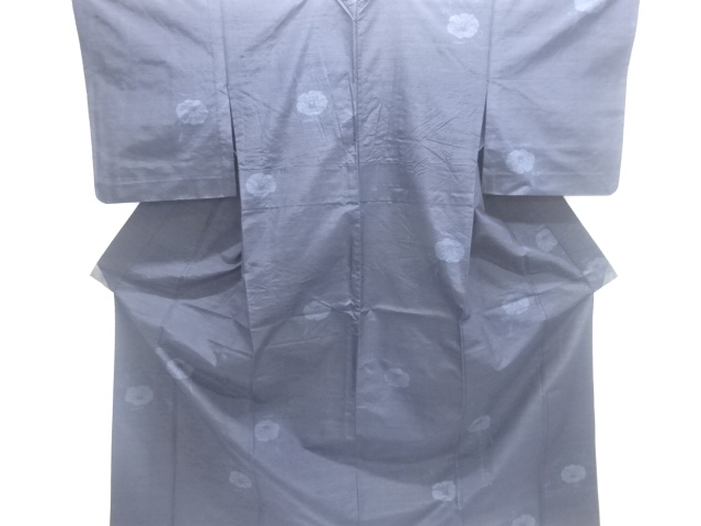 JAPANESE KIMONO / ANTIQUE HITOE TSUMUGI / WOVEN CAMELLIA